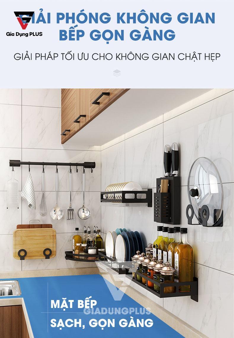 Bộ Kệ Giá Inox 304, Treo Tường Cho Nhà Bếp | Giải phóng không gian mặt bếp, tối ưu cho nhà bếp chật hẹp