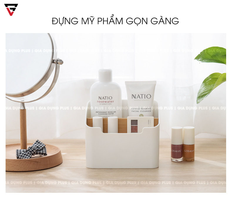 Dùng đa năng như đựng mỹ phẩm gọn gàng cho chị em trong phòng ngủ
