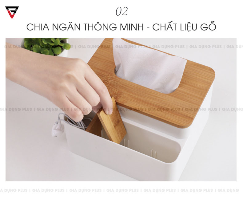 Có các thanh gỗ để chia ngăn thông minh, giúp đa dạng hoá cách dùng của hộp