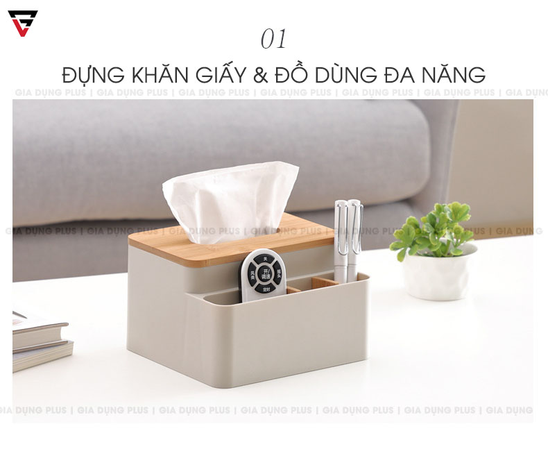 Đựng khăn giấy, khăn ướt và đồ dùng đa năng cho gia đình gọn gàng