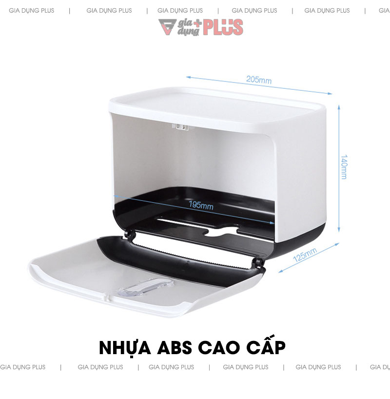 Kích thước của mẫu hộp giấy vệ sinh dán tường chữ nhật một ngăn Ecoco 0809