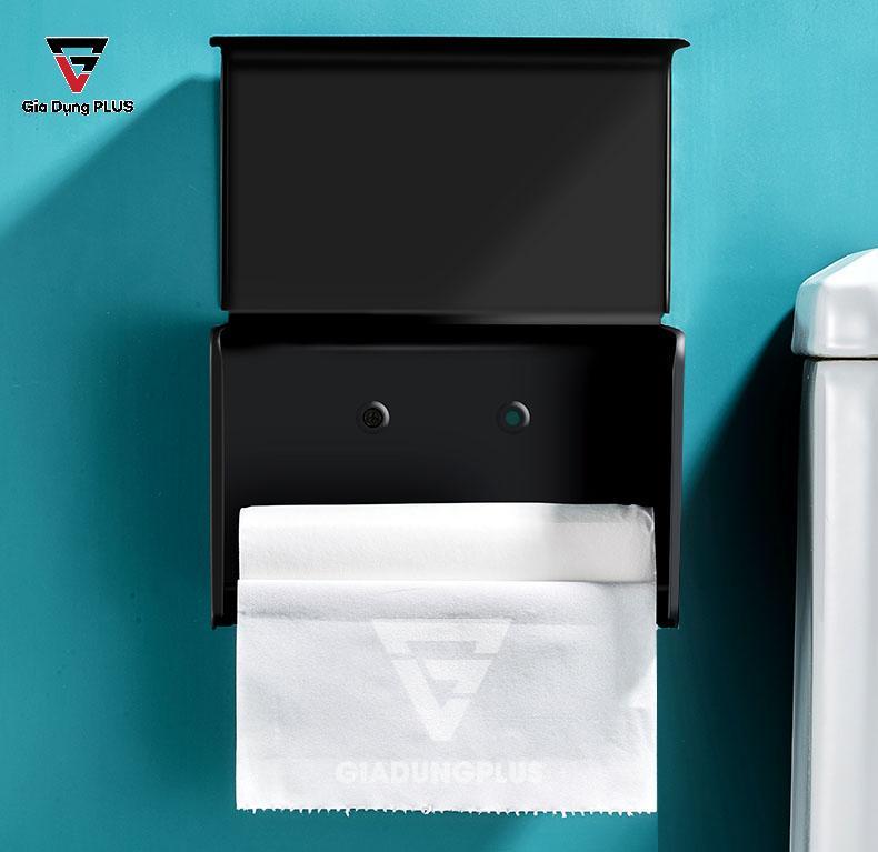 Bên trong của kệ đựng giấy vệ sinh dán tường INOX 304, sơn tĩnh điện Moyang