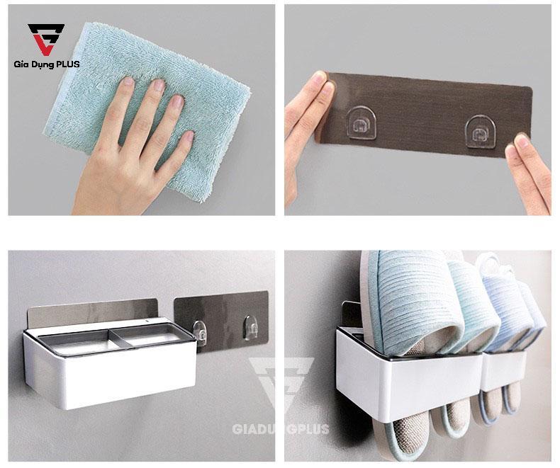 Kệ để dép nhựa dán tường ShuangQuing | Hướng dẫn lắp đặt dán tường, không cần khoan