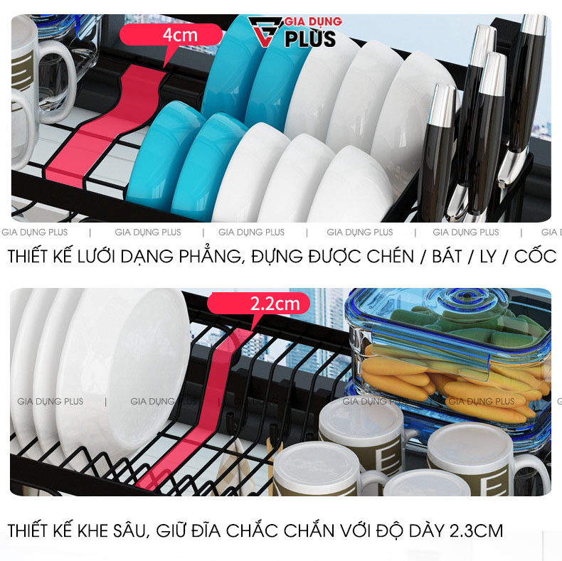 Thiết kế thông minh, chuyên dụng cho các mục đích khác nhau giúp phân loại chén đĩa tốt hơn  | Kệ đựng chén đĩa để trên bồn rửa chén đa năng cao cấp Nanjie