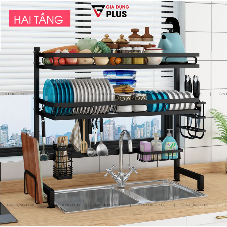 Loại kệ bồn 2 tầng  | Kệ đựng chén đĩa để trên bồn rửa chén đa năng cao cấp Nanjie