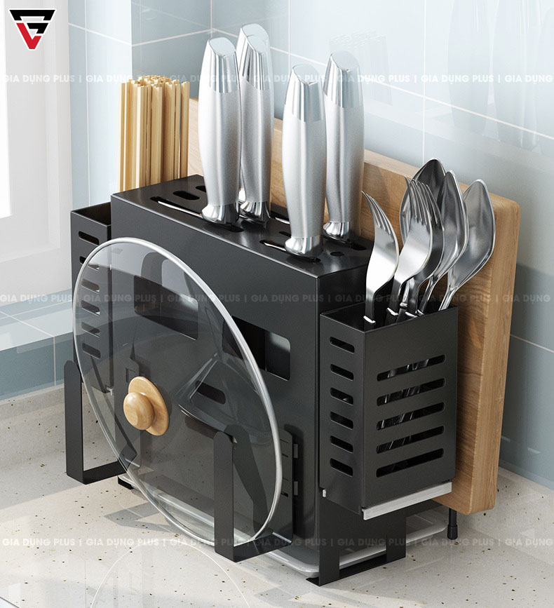 Kệ để dao - đũa - thớt đa năng INOX SUS 201, sơn tĩnh điện Tiggang | Đẹp và sang trọng