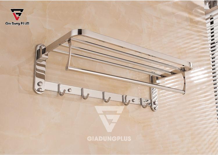 Kệ giá để khăn INOX 304 dán tường gấp gọn 90 độ thông minh Moyang | Góc nhìn 1