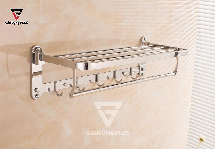 Kệ giá để khăn INOX 304 dán tường gấp gọn 90 độ thông minh Moyang | Góc nhìn 2