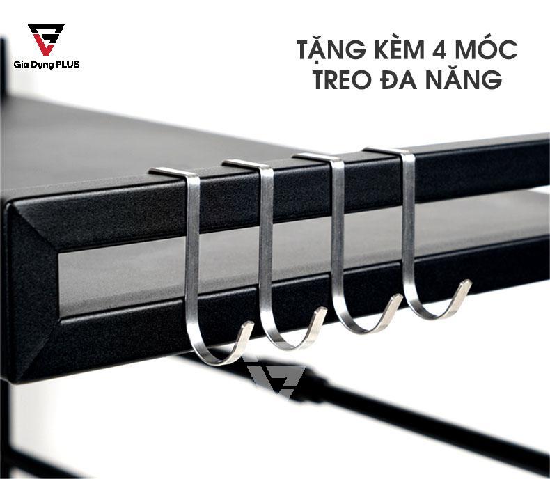 Kệ Để Lò Vi Sóng Hai Tầng INOX Thông Minh Tiggang | Tặng kèm 4 móc treo đa năng cho nhà bếp
