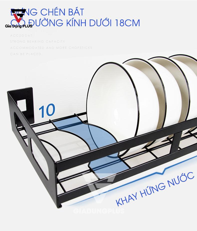 Bộ Kệ Giá Inox 304, Treo Tường Cho Nhà Bếp | Kệ chén bát dán tường để được 10 chén