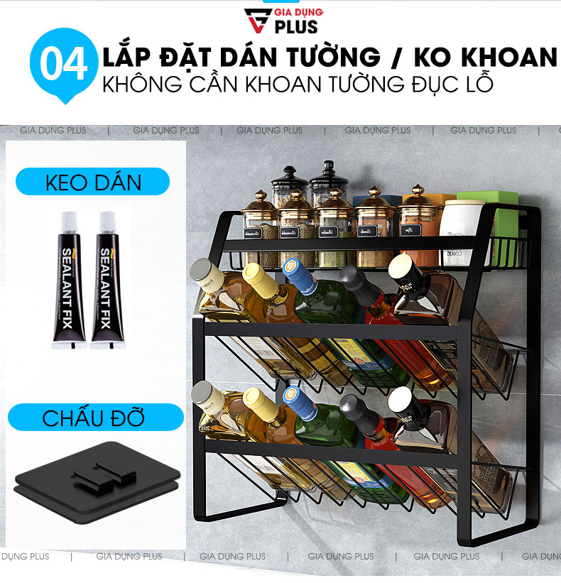 Cách tính năng vượt trội và lý do nên sở hữu sản phẩm  | Kệ gia vị, chai lọ mặt nghiêng thép carbon sơn tĩnh điện 5 lớp Nanjie