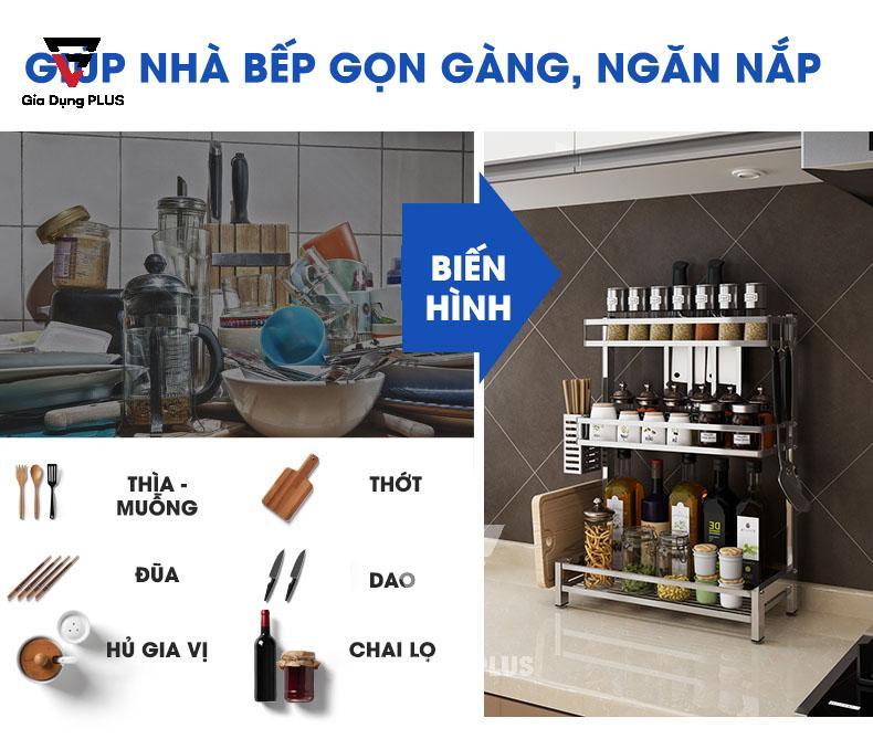 Giúp nhà bếp gọn gàng, ngăn nắp các loại thìa - muỗng, thớt, đũa, dao, gia vị...