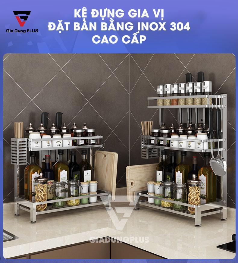 Kệ đựng gia vị đặt bàn bằng inox 304 cao cấp Tiggang