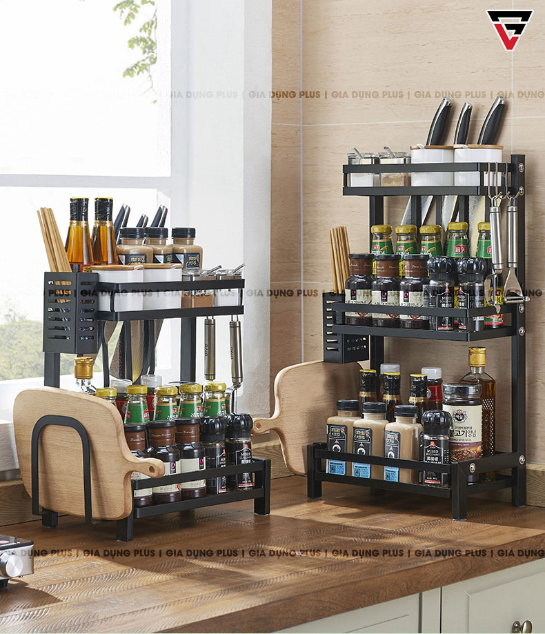 Kệ gia vị đặt bàn hai tầng & ba tầng INOX SUS 201 của Tiggang | Đẹp