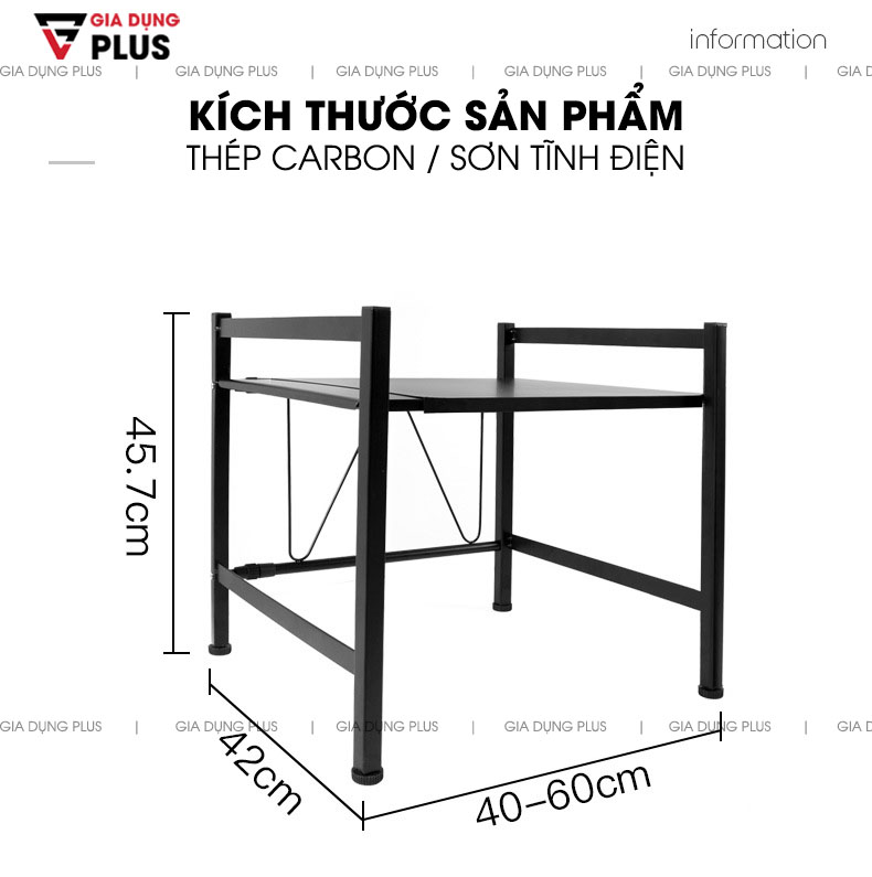 Kích thước và chất liệu của sản phẩm   | Kệ để lò vi sóng, lò nướng co giãn thông minh chân đứng Tiggang