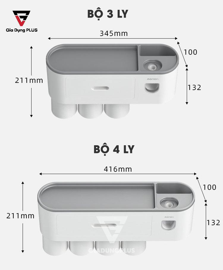 Bộ kệ nhả kem đánh răng tự động kèm cốc dán tường của Ecoco | Công cụ nhả kem tự động