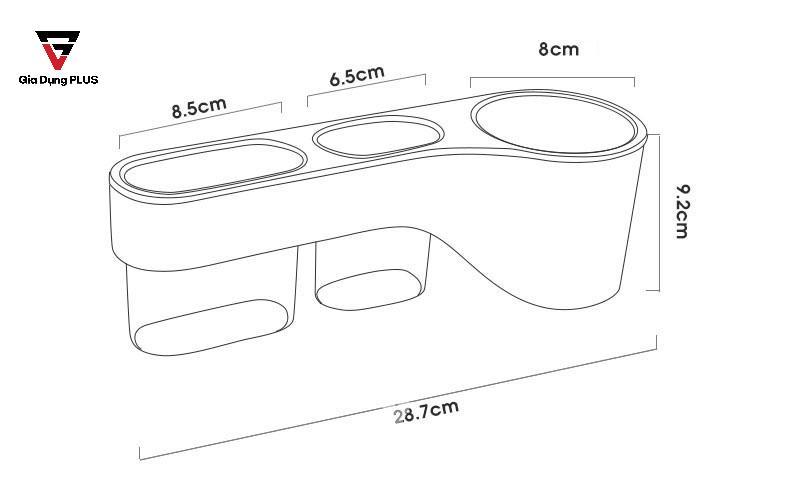 Kệ đựng máy sấy tóc dán tường 2 ngăn ShuangQuing | Kích thước thông số