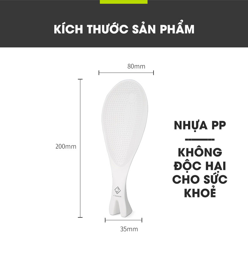 Muỗng Xới Cơm Thông Minh Jianxia | Thông tin và kích thước của sản phẩm