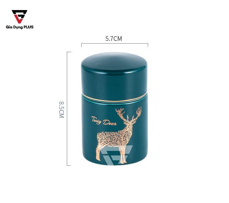 Hộp đựng tăm xỉa răng bằng sứ, xanh ngọc lục Qianhuiju | Kích thước của sản phẩm