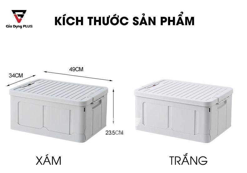 Thùng đựng đồ đa năng, gấp gọn thông minh nhựa PP ZhuangShong | Kích thước sản phẩm