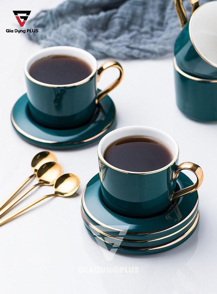 Bộ Ấm Trà Cao Cấp & Cực Đẹp Bằng Sứ - Màu Xanh Ngọc Lục Bảo Sang Trọng - Phong Cách Quý Tộc Bắc Âu | QuianHuiju