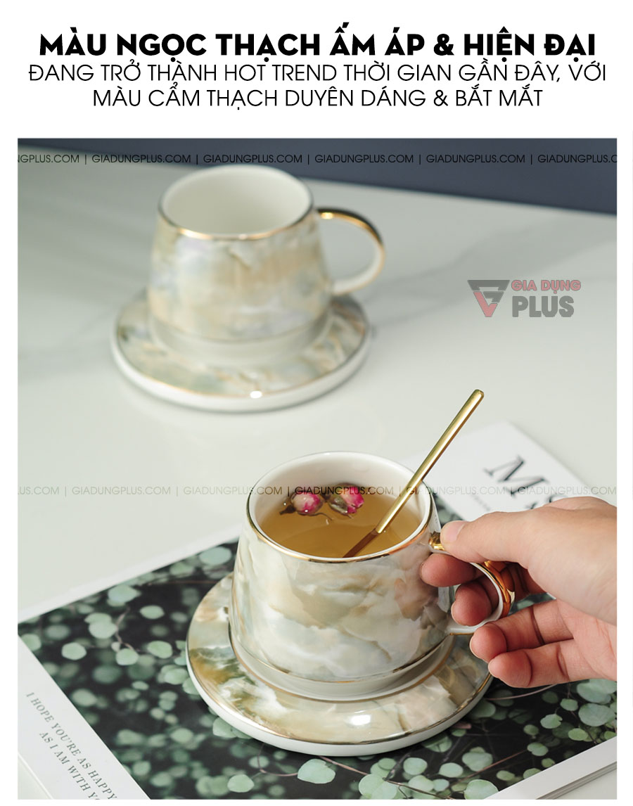 Bộ ấm trà màu cẩm thạch cao cấp | Màu cẩm thạch mang lại sự ấm áp và thanh lịch đang dần trở thành xu hướng mới cho các món đồ sang trọng
