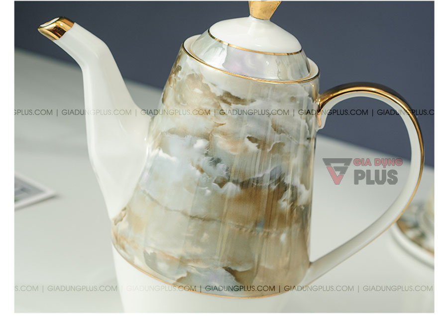 Bộ ấm trà màu cẩm thạch cao cấp | Ấm trà dung tích lớn & đồng bộ màu sắc