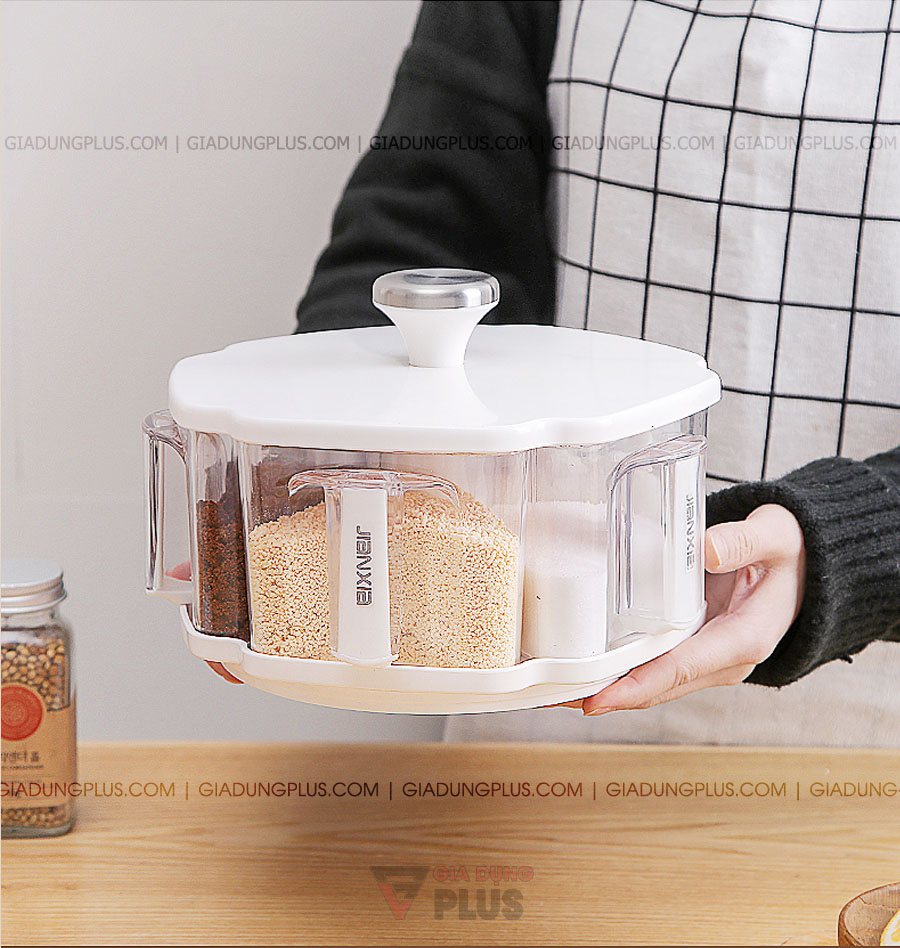 Bộ hộp đựng gia vị xoay 360 độ thông minh Jianxia | Thiết kế sang trọng và đơn giản, luôn nổi bật và giúp bếp nhà bạn gọn gàng hơn bao giờ hết