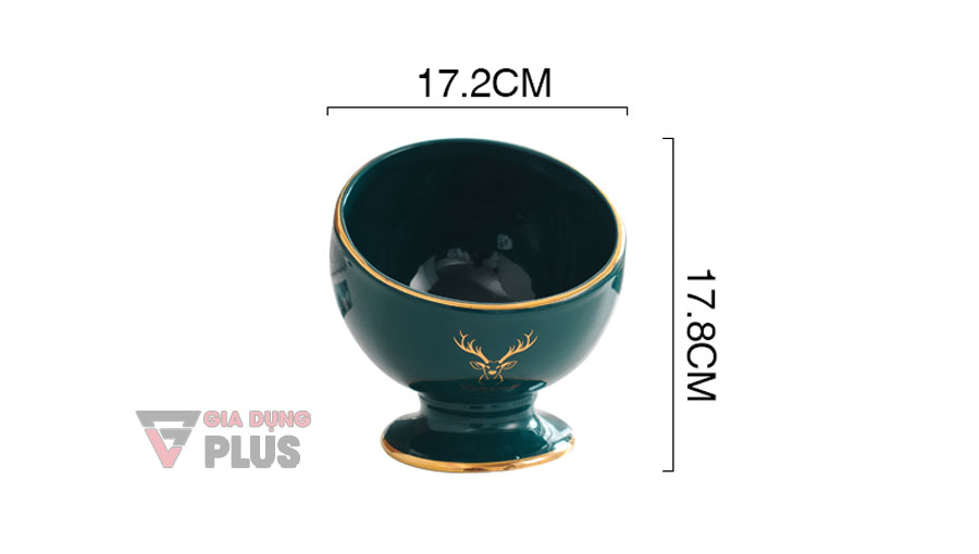 Cốc sứ đặt bàn để đựng đồ đa năng, màu xanh ngọc lục bảo | Kích thước sản phẩm