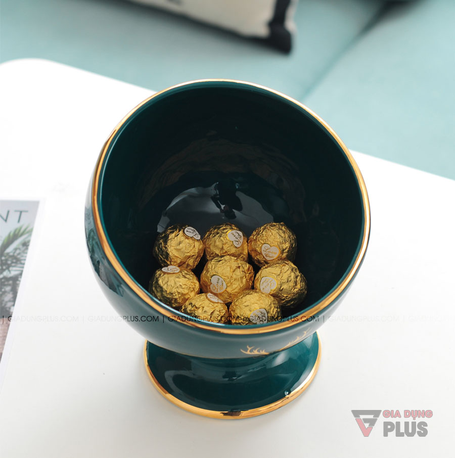 Cốc sứ đặt bàn để đựng đồ đa năng, màu xanh ngọc lục bảo | Còn thích thì cũng có thể đựng được bánh kẹo, trái cây luôn