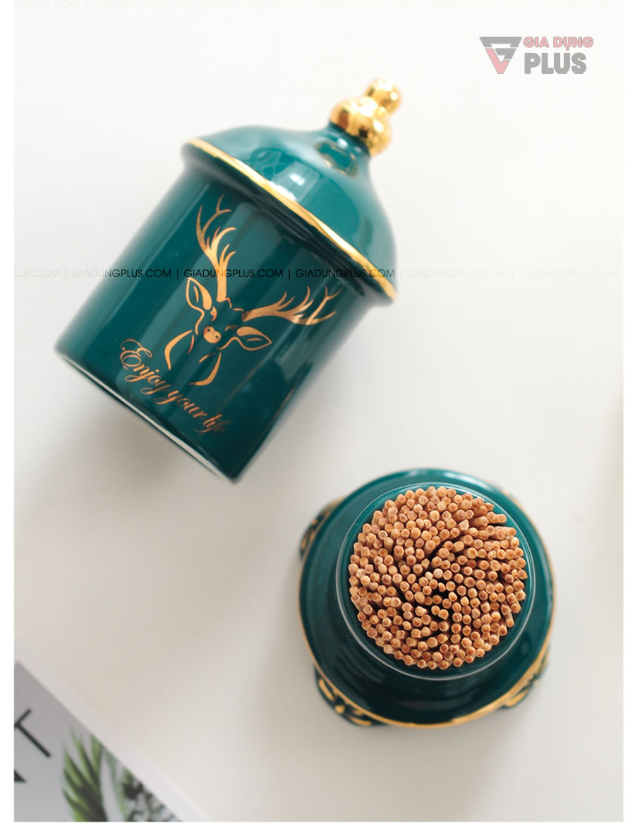 Ống đựng tăm sứ xanh ngọc lục bảo bản cao cấp | Nó không chỉ là một ống đựng tăm, nó còn thể hiện giá trị về tinh thần, giúp bạn có cuộc sống chất lượng hơn