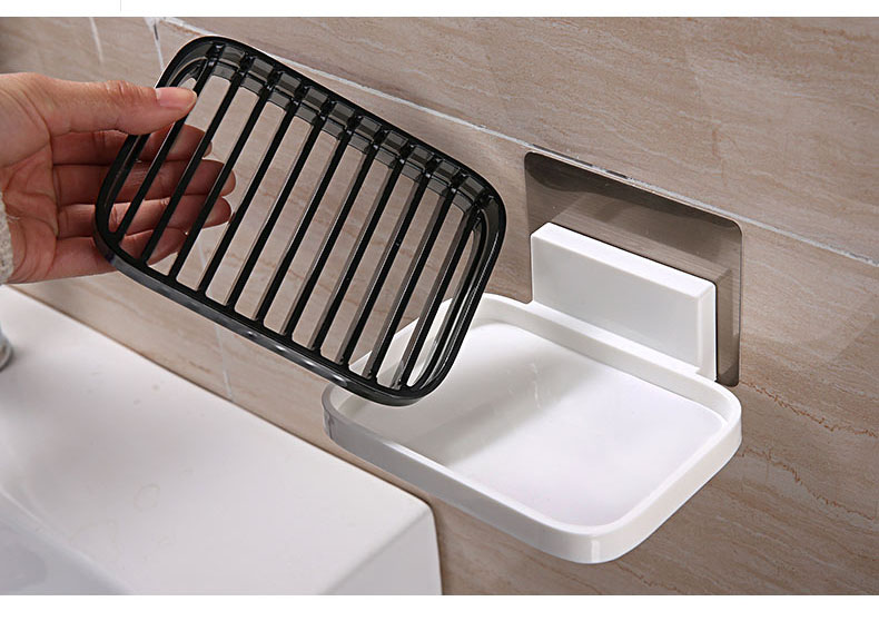 Tách 2 lớp rõ ràng và dễ dàng của sản phẩm giá đựng xà bông, xà phòng dán tường ShuangQuing