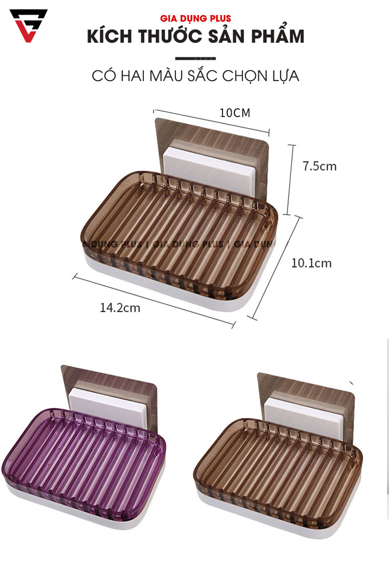 Kích thước của giá đựng xà bông, xà phòng dán tường ShuangQuing