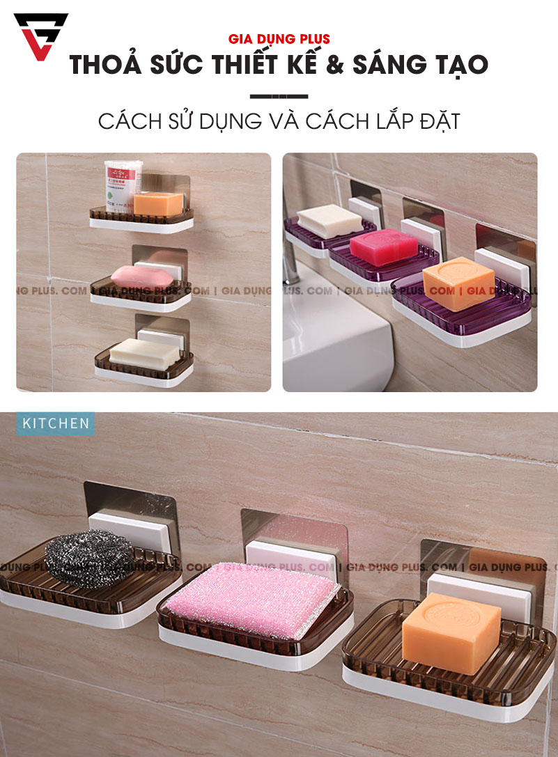 Thoả sức thiết kế về cách sử dụng và phong cách lắp đặt với giá đựng xà bông, xà phòng dán tường ShuangQuing