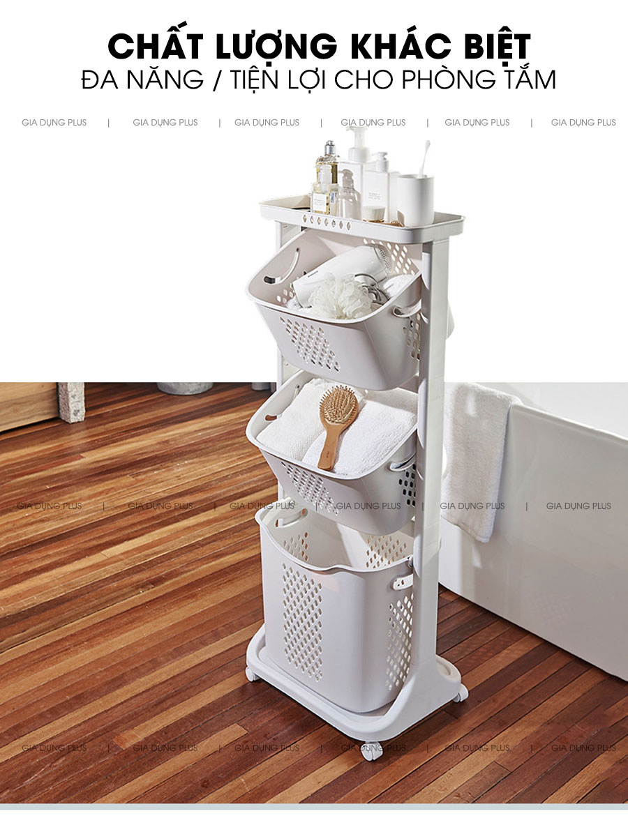 Hàng xuất Nhật, chất lượng vượt trội, nhập khẩu chính hãng có giấy tờ đẩy đủ | Giỏ đựng quần áo bẩn đa năng cho phòng tắm Nanhe cao cấp