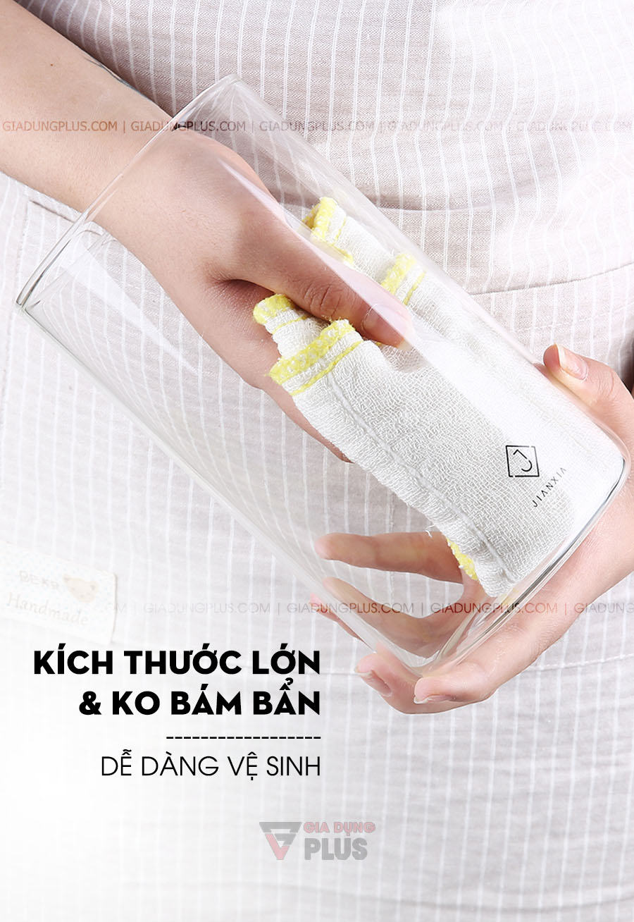 Hộp thuỷ tinh borosilicate đựng thực phẩm đa năng có nắp kín Jianxia | Đường kính lớn, dễ vệ sinh lau chùi 
