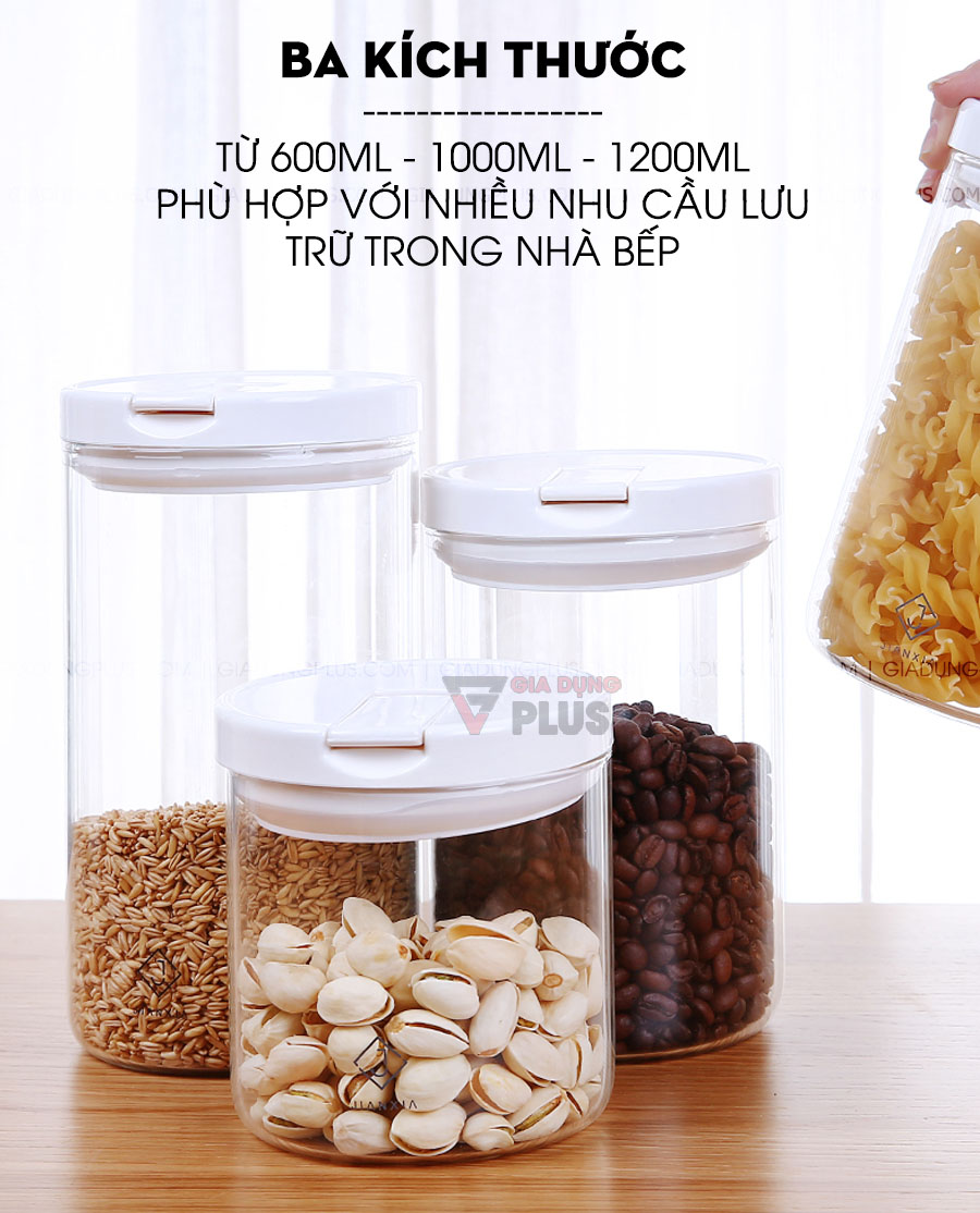 Hộp thuỷ tinh borosilicate đựng thực phẩm đa năng có nắp kín Jianxia | Với 3 dung tích là 600ml - 1000ml và 1200ml phù hợp cho nhiều nhu cầu lưu trữ