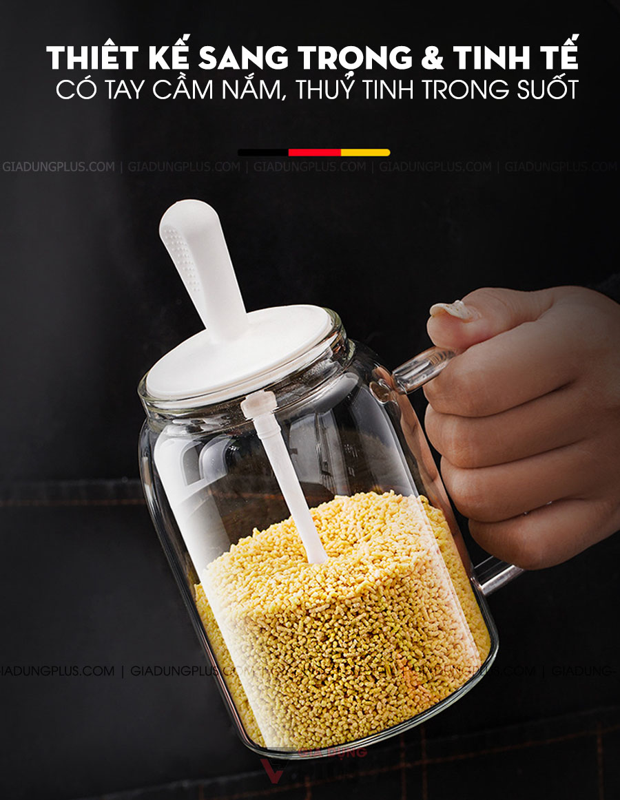 Lọ đựng gia vị thìa liền nắp thông minh có tay cầm Kuake mẫu mới | Mẫu 2021 hứa hẹn đem lại nhiều tính năng ưu việt và nên sỡ hữu hơn so với mẫu cũ