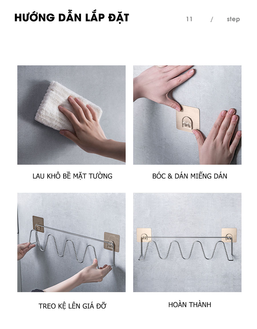 Giá để dép dán tường bằng INOX 304 thông minh ShuangQuing | Hướng dẫn lắp đặt 