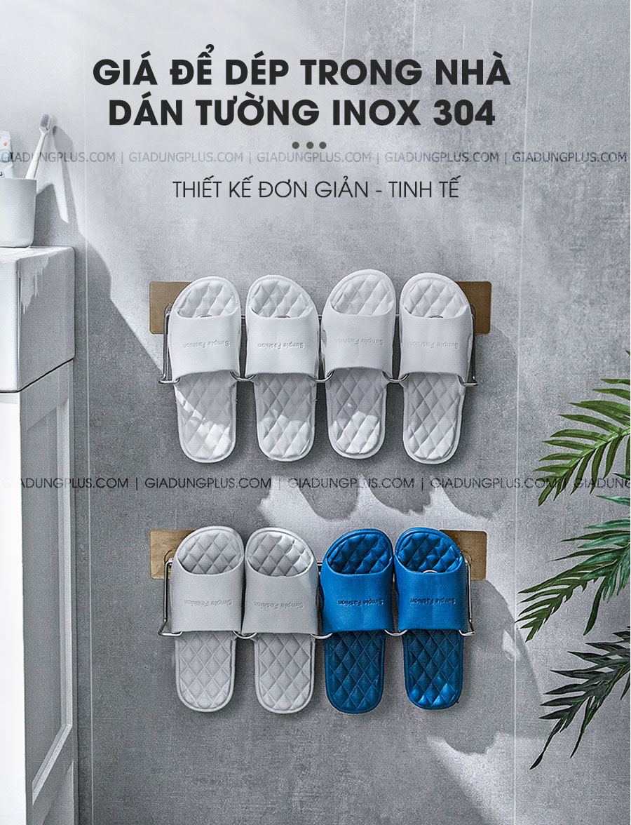Giá để dép dán tường bằng INOX 304 thông minh ShuangQuing | Thiết kế đơn giản nhưng gọn gàng và tinh tế