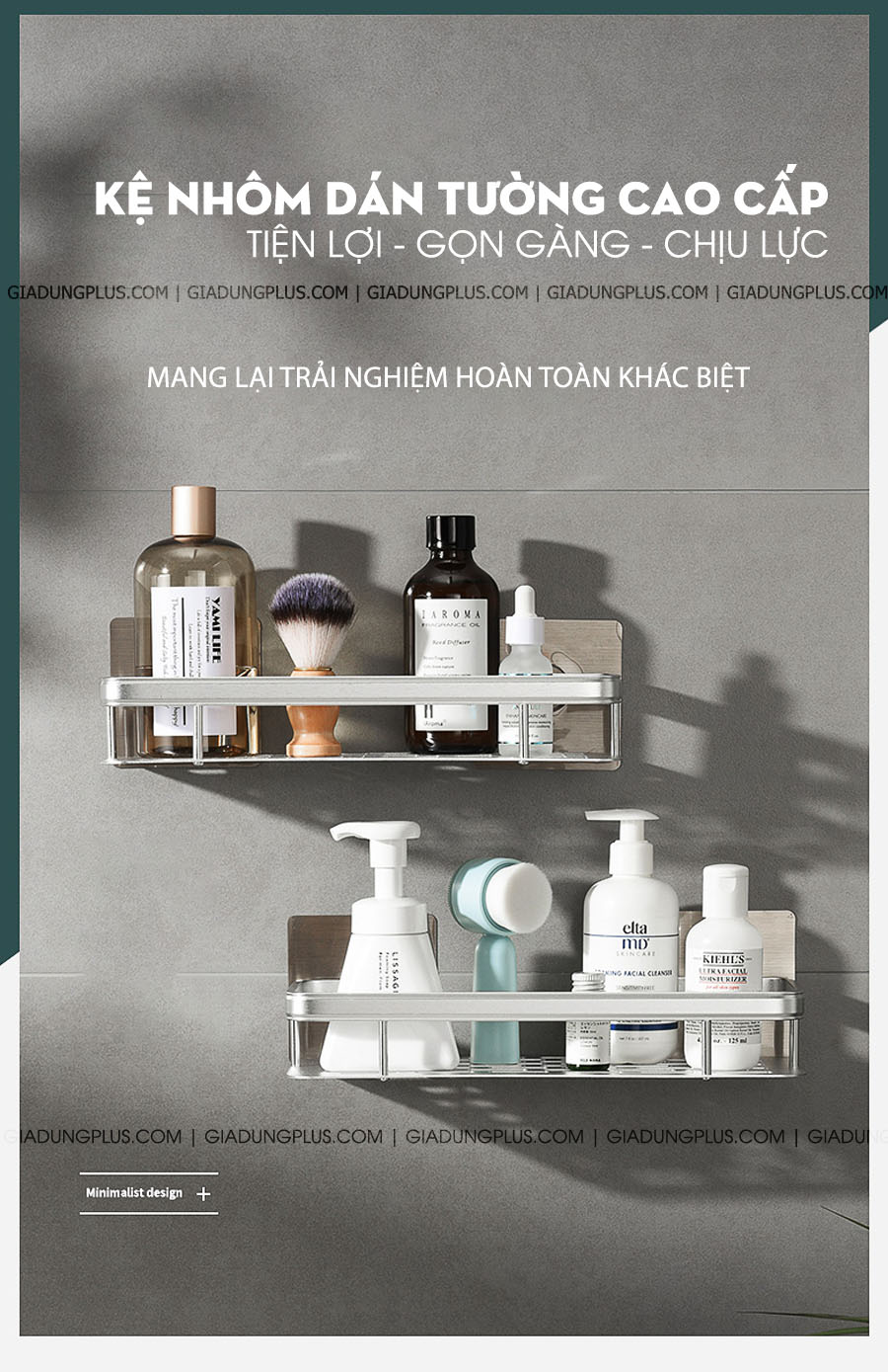 Kệ dán tường đa năng nhôm không gian ShuangQuing | Tiện lợi, gọn gàng và sang trọng, mang lại cảm giác hoàn toàn mới