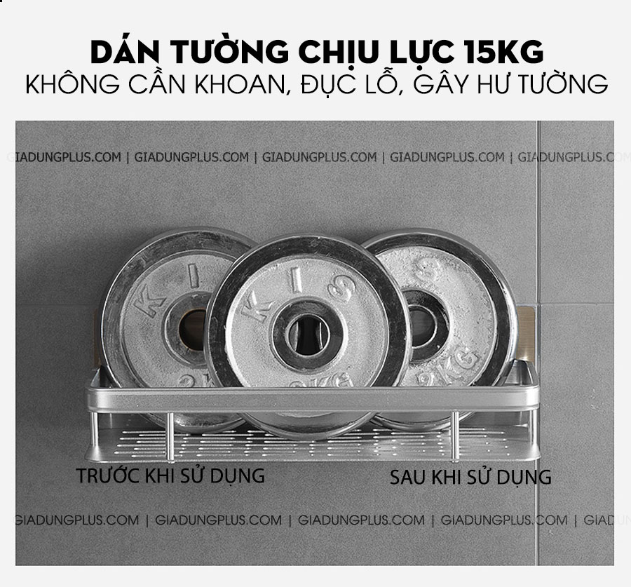 Kệ dán tường đa năng nhôm không gian ShuangQuing | Dán tường chịu lực tới 15KG mà không cần khoan tường đục lỗ, dễ dời vị trí