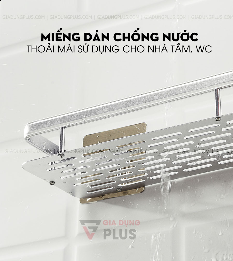 Kệ dán tường đa năng nhôm không gian ShuangQuing | Miếng dán chống nước và ẩm, thoải mái sử dụng cho nhà tắm & nhà vệ sinh