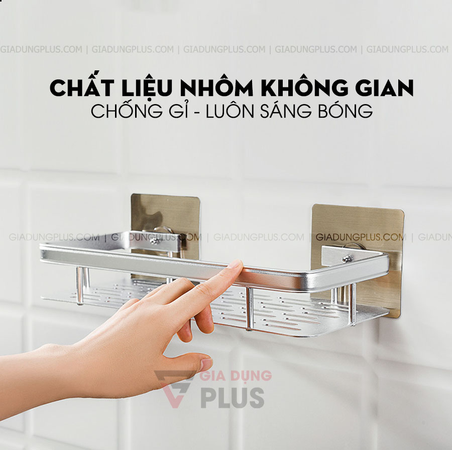 Kệ dán tường đa năng nhôm không gian ShuangQuing | Làm từ nhôm không gian (để làm vỏ tàu vũ trụ) nên rất nhẹ, chống gỉ & bền luôn sáng bóng