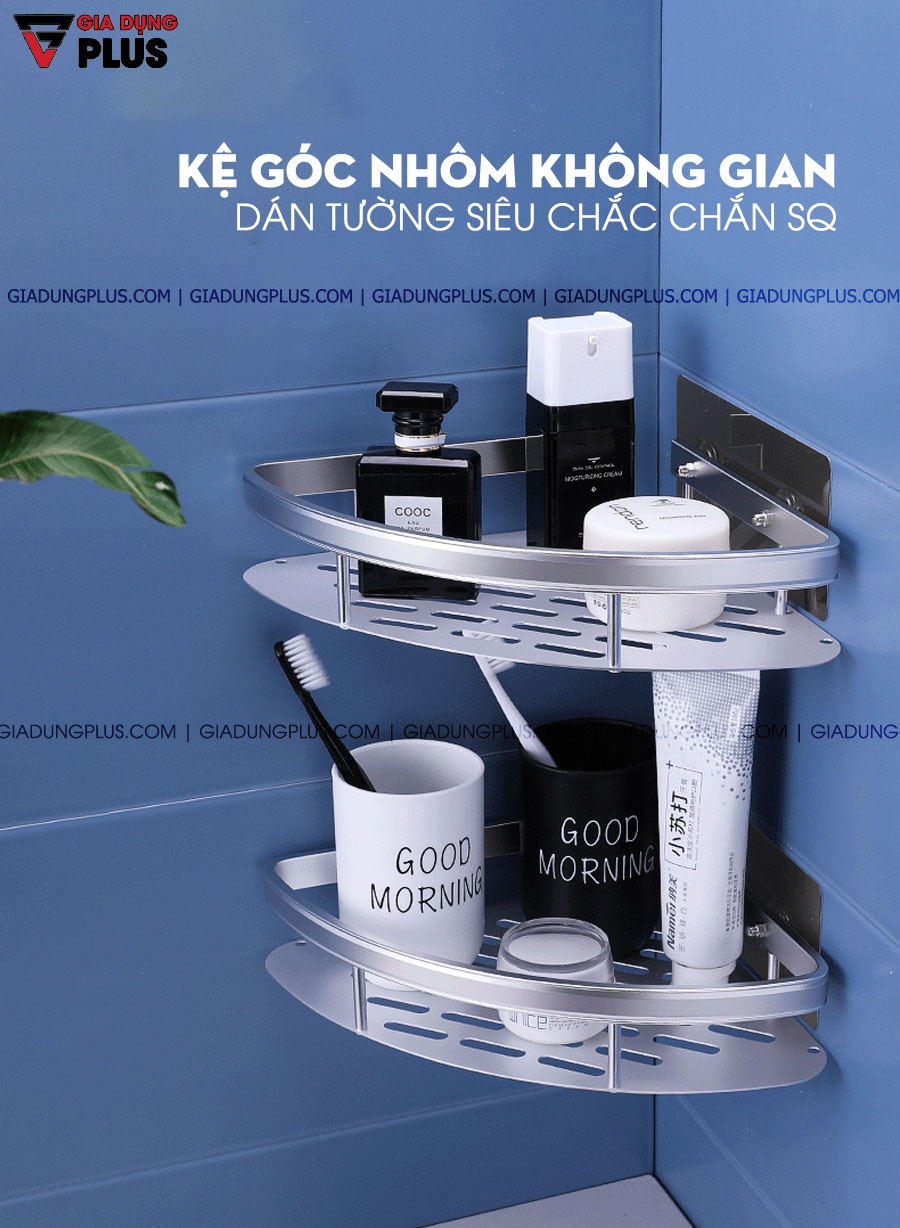 Kệ góc dán tường bằng nhôm không gian ShuangQuing | Đẹp, sang trọng, tiện lợi