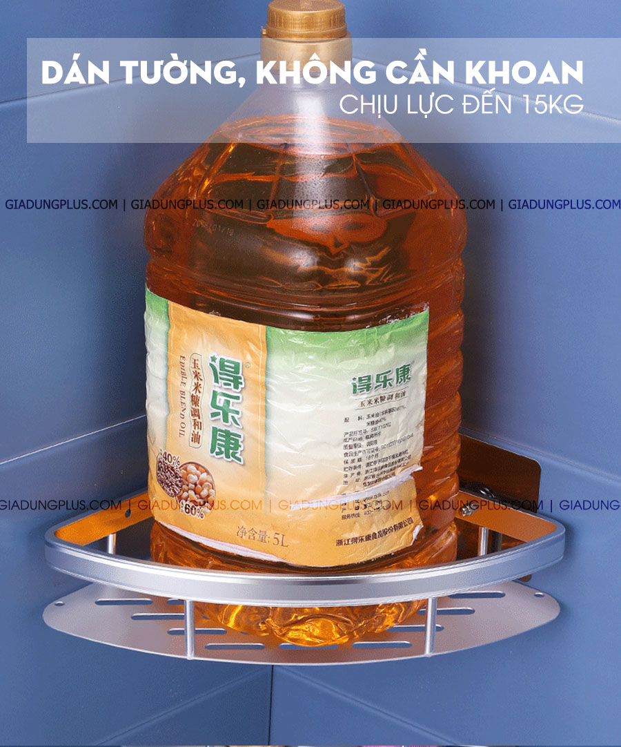 Kệ góc dán tường bằng nhôm không gian ShuangQuing | Chịu lực đến 15kg mà ko cần khoan tường