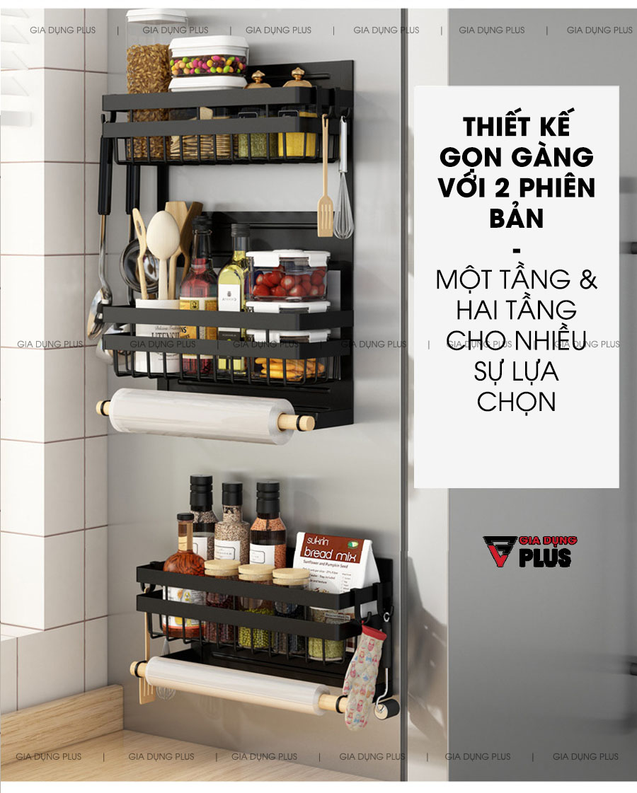 Thiết kế thông minh với không gian lưu trữ đồ dùng lớn, đa năng - là 1 trong những sản phẩm bán chạy nhất của NSX | Kệ đựng đồ đa năng treo hông tủ lạnh bằng nam châm vĩnh cữu thông minh Nanjie