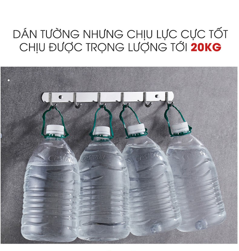 Móc Treo Quần Áo Đa Năng Bằng INOX Cao Cấp, Dán Tường Moyang | Chịu lực lên tới 20kg