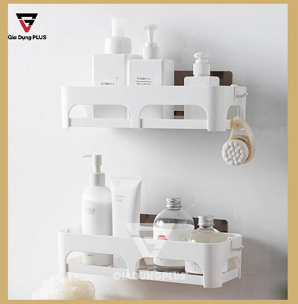 Kệ nhựa ABS chữ nhật dán tường,đa năng màu trắng của ShuangQuing | Dùng cho phòng tắm đa năng