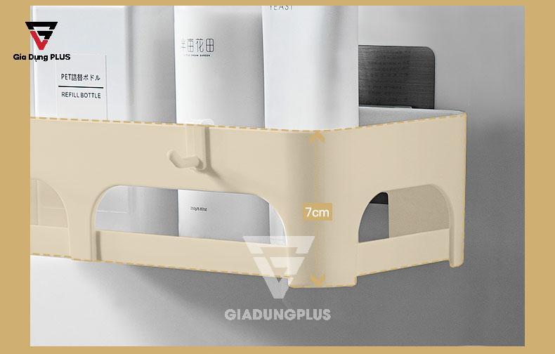 Kệ nhựa ABS chữ nhật dán tường,đa năng màu trắng của ShuangQuing | Thành kệ cao lên tới 7cm